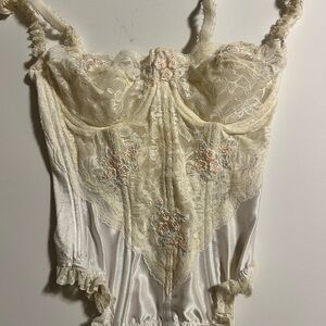 Victoria Secret Gold Label embroidered corset vintage 80s